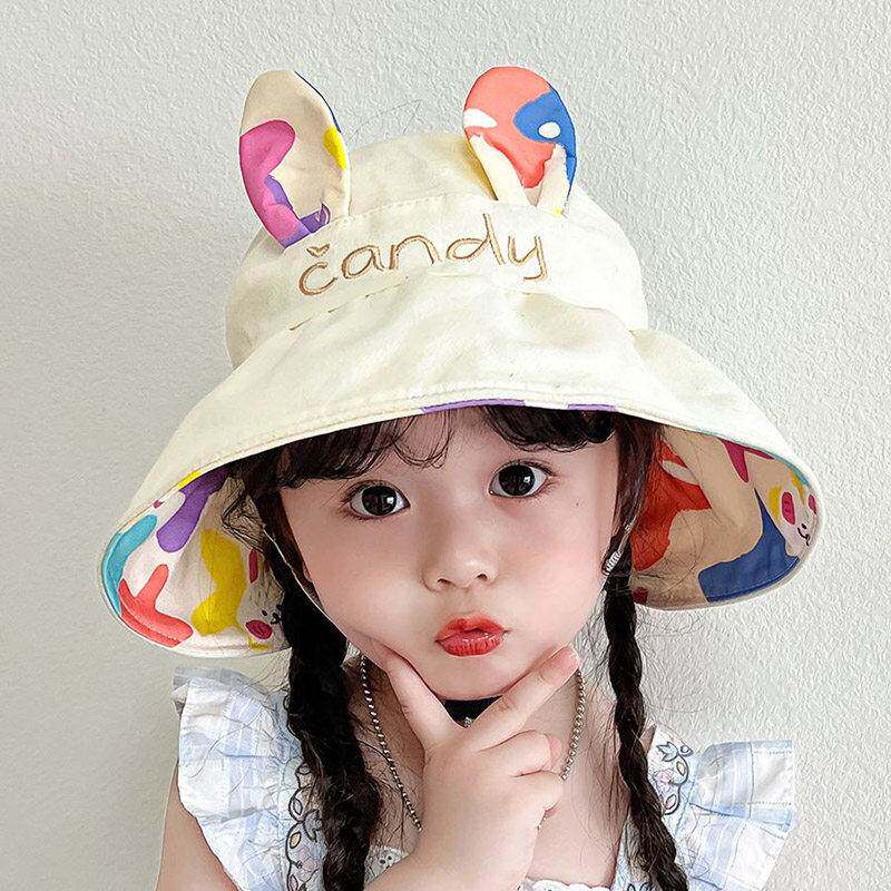 儿童防晒遮阳帽夏季女童户外沙滩帽男宝宝空顶太阳帽子女孩大帽檐