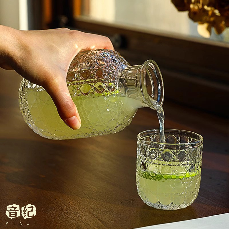 一人饮冷水壶大容量食品级玻璃冷水壶水杯子家用果汁果茶壶清酒壶