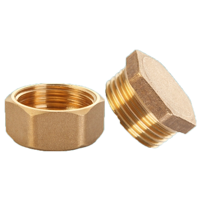 全铜外丝堵头4分内丝外丝铜堵帽三角阀水管堵盖塞子管堵闷头丝堵