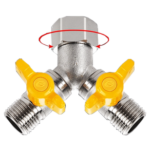 水龙头角阀内丝分流器一分二热水器带开关一进三出三通四通分水阀