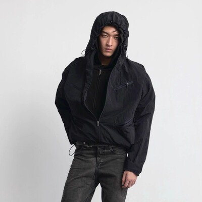 Terrawear 25FW短宽尼龙防泼水双层冲锋衣户外通勤夹克 无垫肩