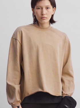 Terrawear 25SS人工做旧水洗磨毛长袖T恤 男女同款 oversize版型