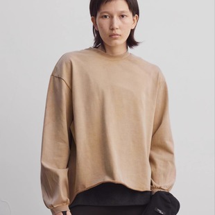 oversize版 Terrawear 男女同款 T恤 型 25SS人工做旧水洗磨毛长袖