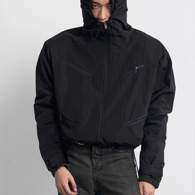 Terrawear 25FW超宽短款阔型尼龙抗撕裂防泼水机能中性双层夹克