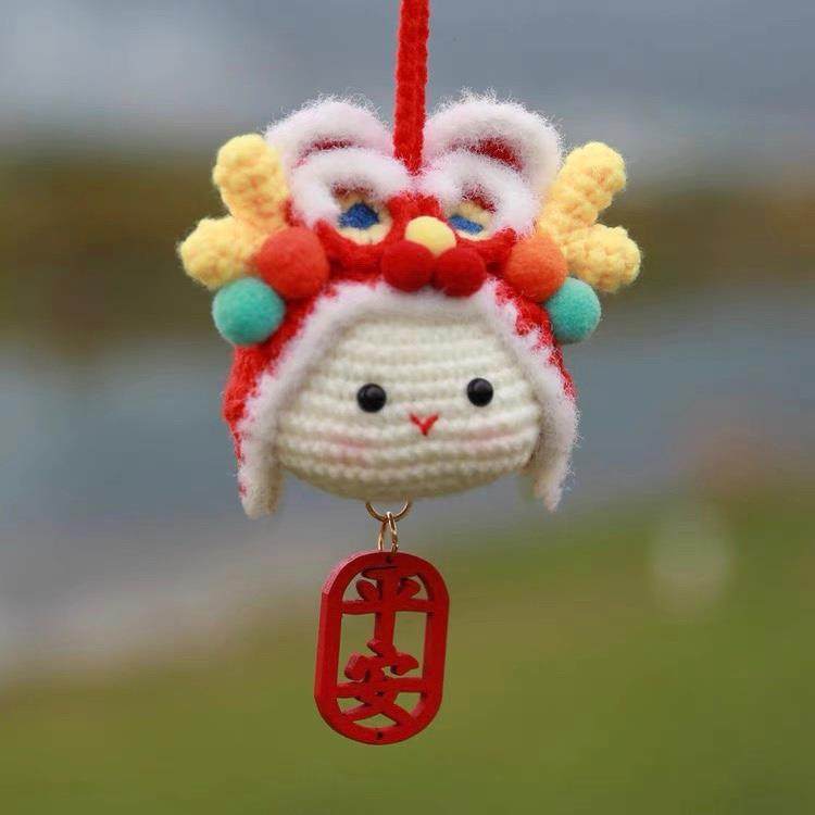 新年醒狮龙玩偶招财平安汽车包挂件钥匙扣毛线手工编织diy材料包,服饰配件/皮带/帽子/围巾,DIY编织材料包,淘宝优惠券,粉丝福利购,淘宝优惠卷