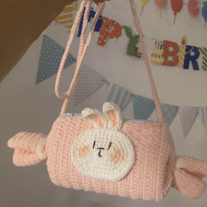 毛线钩针大白兔奶糖包手工编织diy材料包亲子包送闺蜜小朋友礼物,服饰配件/皮带/帽子/围巾,DIY编织材料包,淘宝优惠券,粉丝福利购,淘宝优惠卷