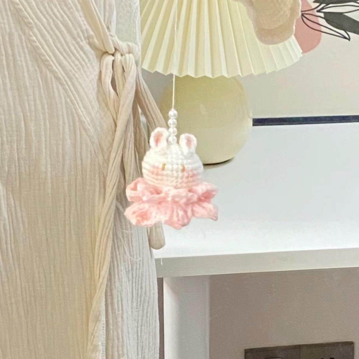 DIY莲花兔兔钥匙扣包包挂件毛线手工编织材料包自制礼物可爱钩针,服饰配件/皮带/帽子/围巾,DIY编织材料包,淘宝优惠券,粉丝福利购,淘宝优惠卷