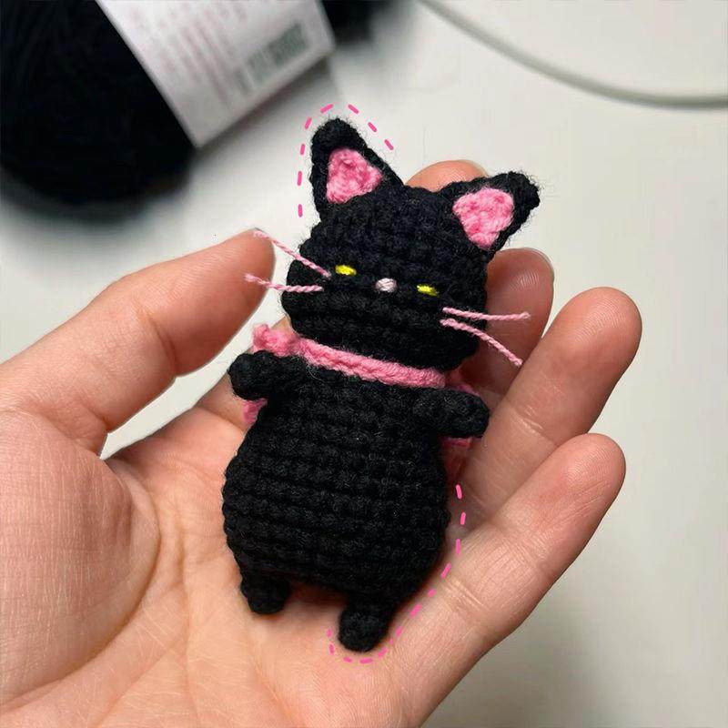 手工毛线钩针甜酷可爱小猫咪玩偶编织diy材料包包挂件钥匙扣礼物,服饰配件/皮带/帽子/围巾,DIY编织材料包,淘宝优惠券,粉丝福利购,淘宝优惠卷