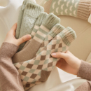 厚袜子女秋冬中筒加绒加厚保暖冬季月子袜毛圈毛巾睡眠成人地板袜