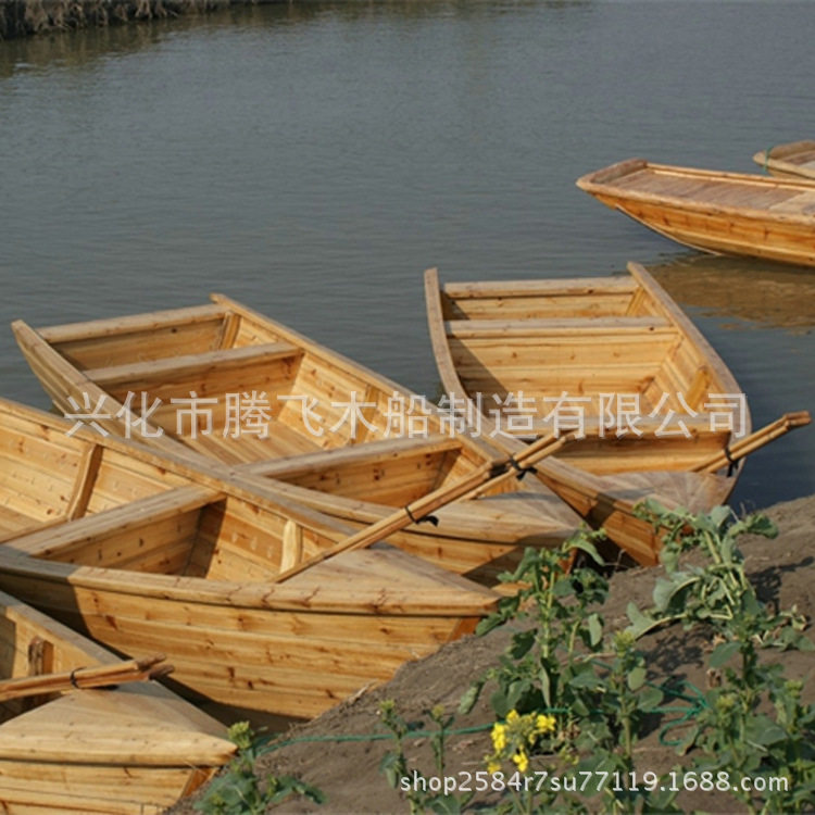 定 制老式一头尖木船 4米欧式手划船 景区游览船 娱乐道具船