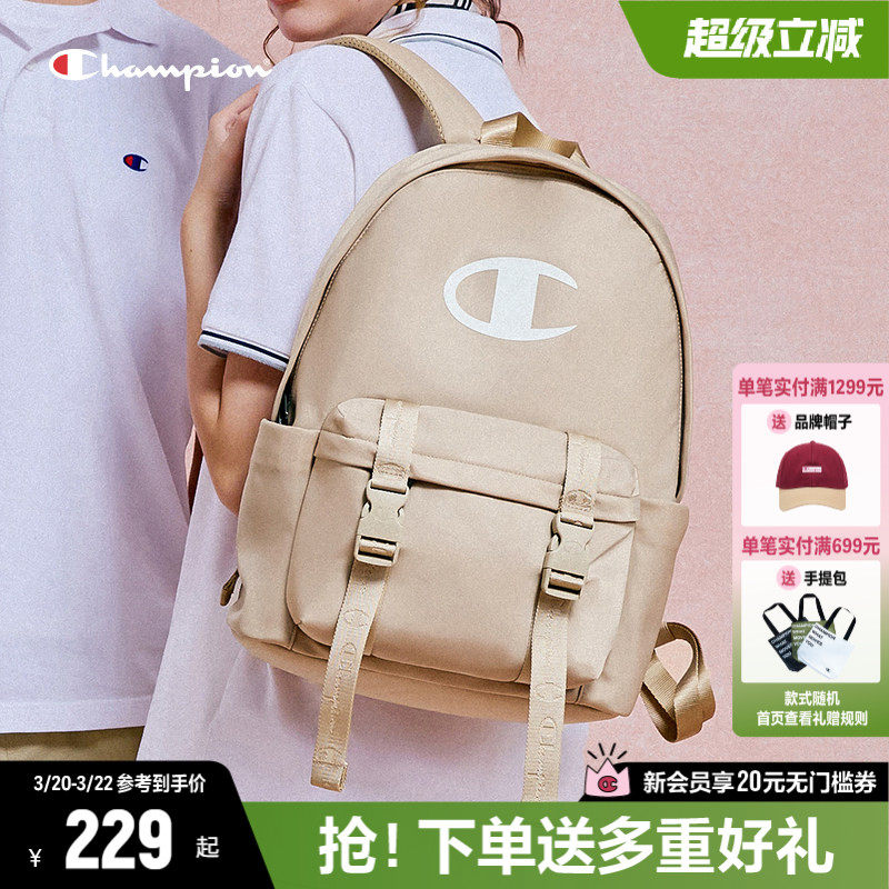 Champion冠军双肩包女2026年春季书包初中生高中生男帆布包大容量