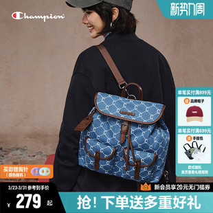 Champion冠军双肩包女钻C公园包书包2026新款 情侣复古通勤背包男