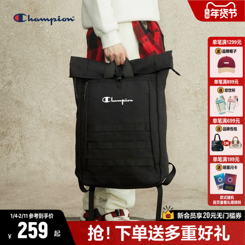 Champion冠军双肩包2025秋冬新款帆布包书包旅游休闲运动背包女