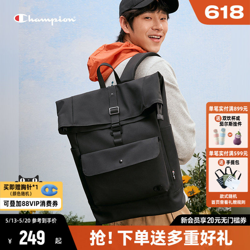 Champion冠军双肩包女2026夏季新款书包健身运动帆布包户