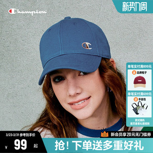 Champion冠军鸭舌帽女春季帽子遮阳防晒休闲软顶运动棒球帽男