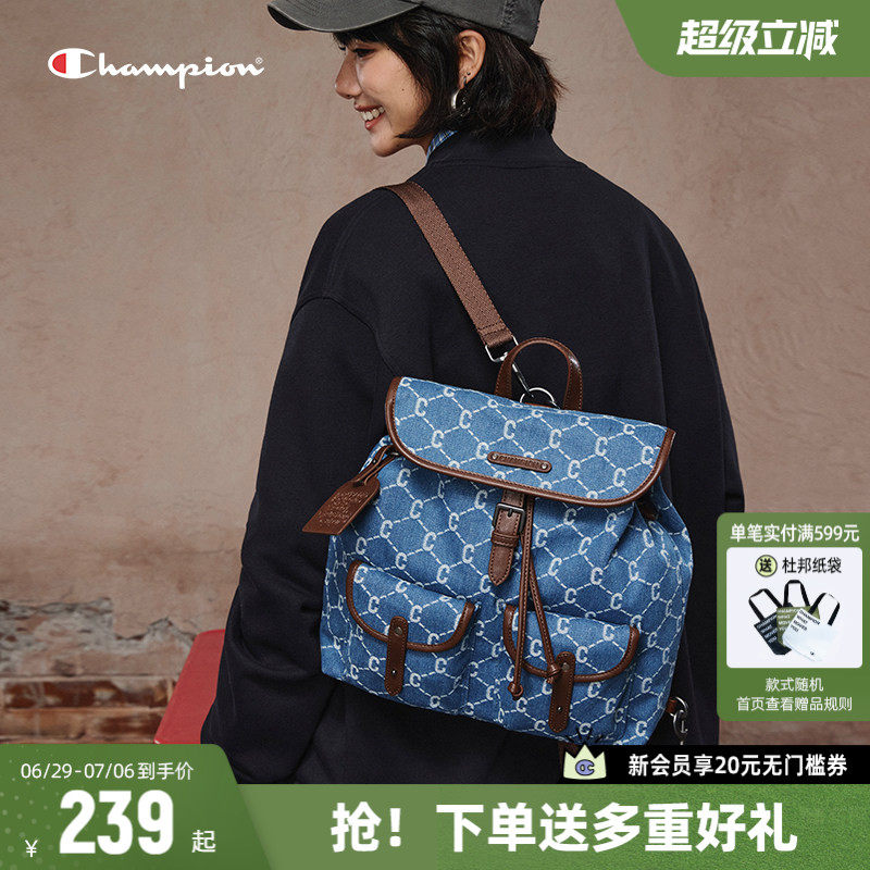 Champion冠军双肩包女钻C公园包书包2026新款情侣复古通