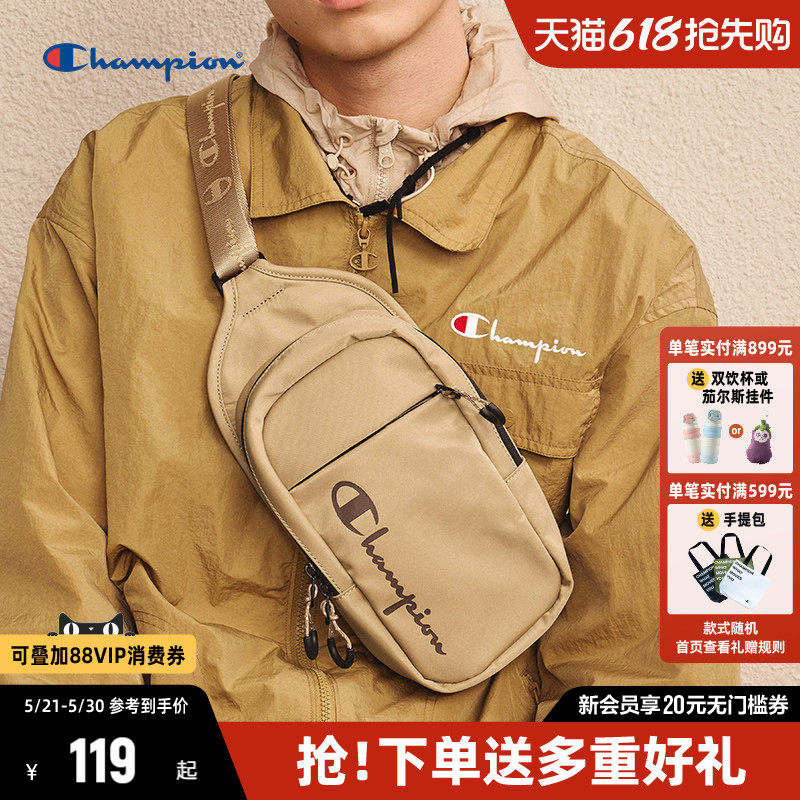 Champion冠军斜挎包男帆布包休闲运动胸包腰包单肩包女包包情