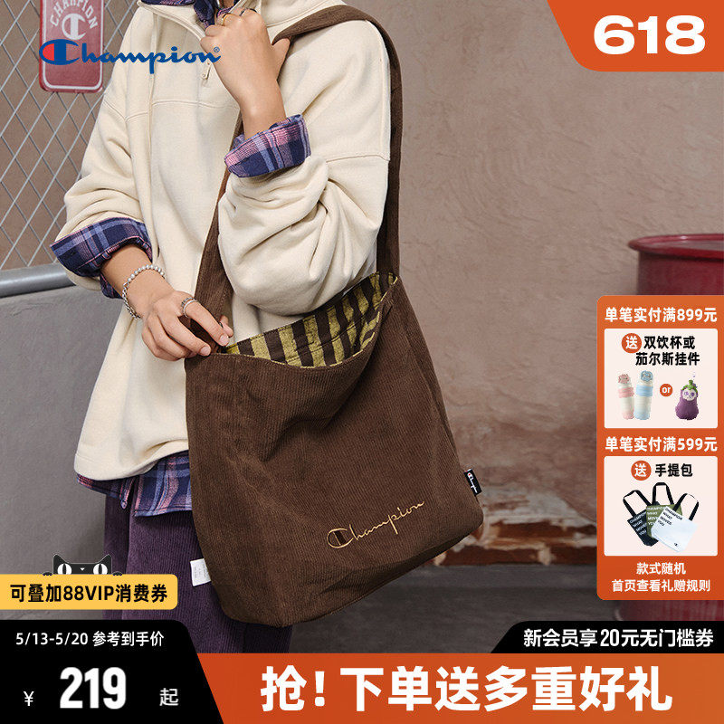 Champion冠军斜挎包26春夏新款女包包大容量帆布包托特通勤