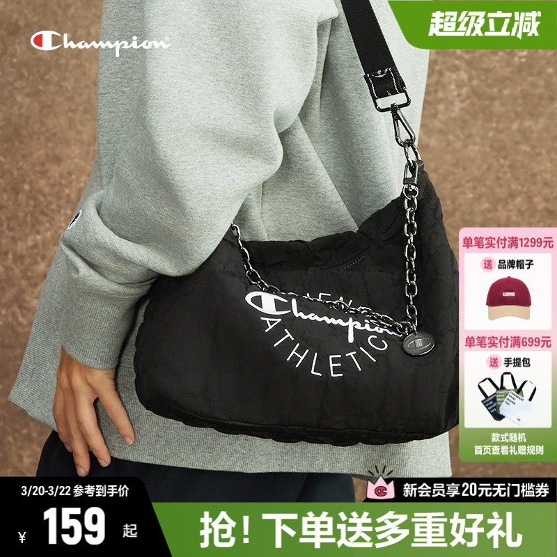 Champion冠军单肩包女2026春季新款休闲时尚复古帆布包单肩包包