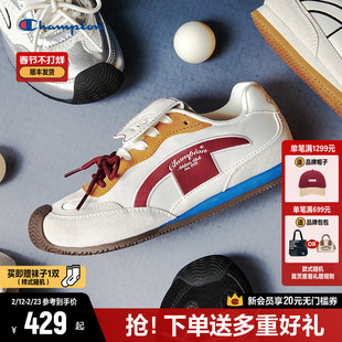 Champion冠军蝶翼跑歪头德训鞋女红色鞋子新款复古休闲鞋薄底板鞋