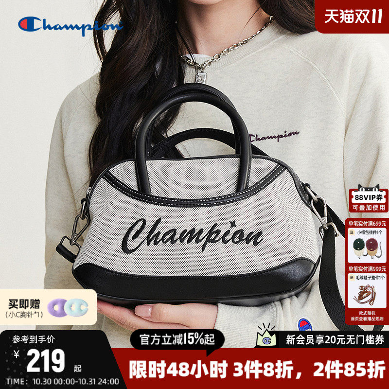 Champion冠军单肩斜挎手提三用包2026秋冬新款时尚百搭复古简约包