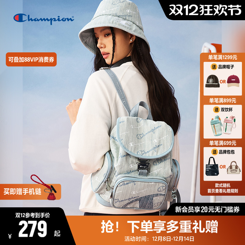 Champion满印老花双肩包