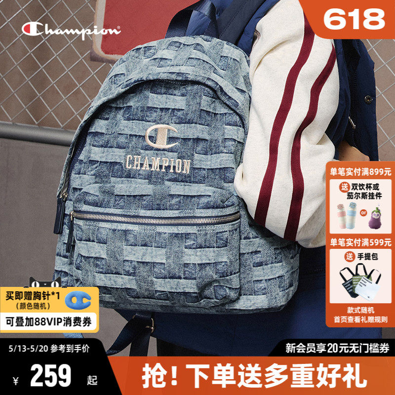 Champion冠军双肩包女2026春新款书包通勤包大容量电脑包男背包