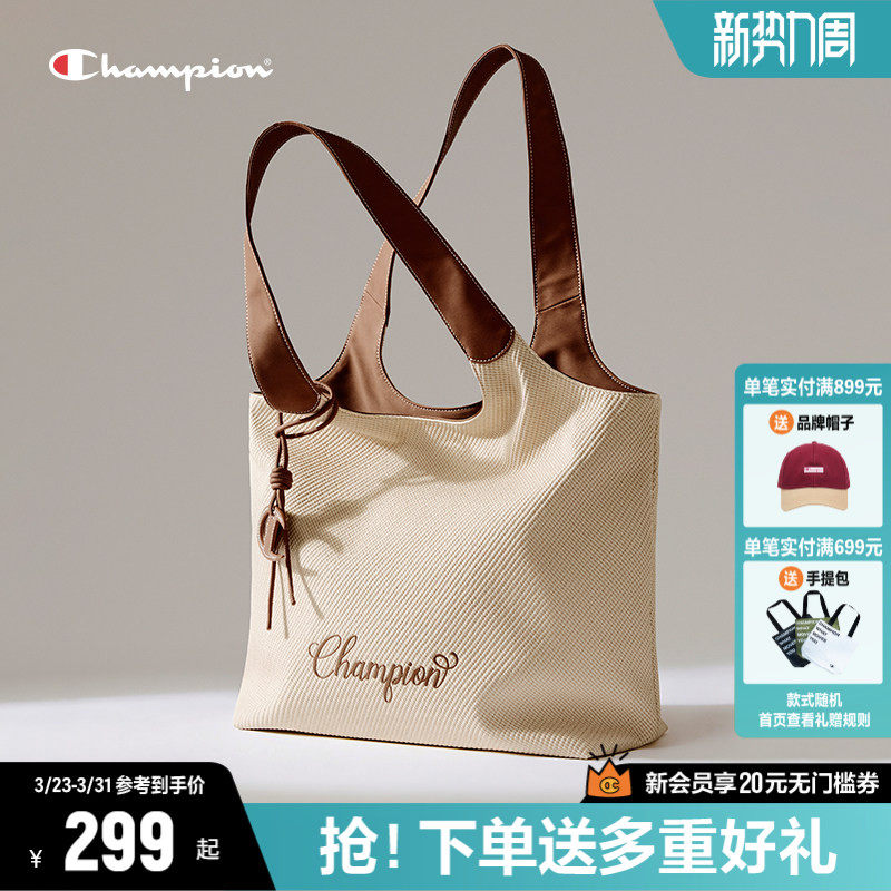 Champion冠军单肩包2026春季新款女牛仔包通勤容量斜挎包男包包