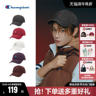 丁禹兮同款 鸭舌帽女25秋冬休闲百搭帽子棒球帽男 Champion冠军时尚