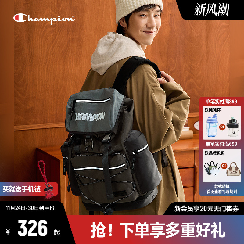 Champion冠军双肩包女春夏新款书包旅游帆布包户外双肩背包男学生