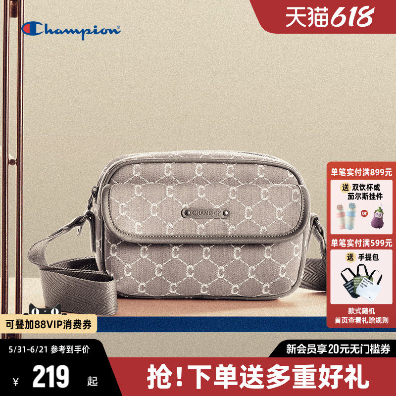 Champion冠军斜挎包女2026春夏翻盖钻C相机包男时尚单肩包小肩包