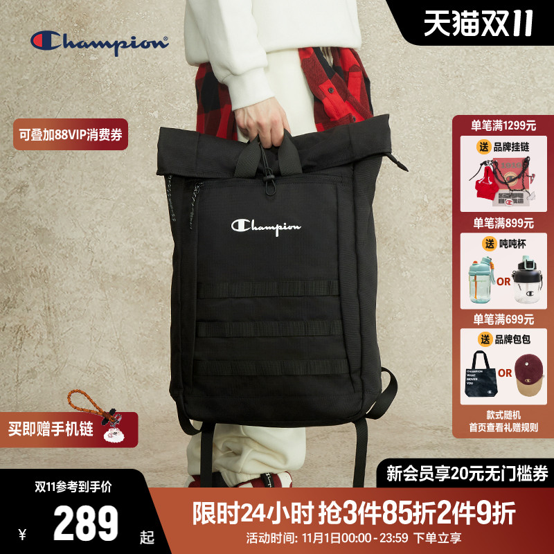 Champion冠军双肩包2025秋冬新款帆布包书包旅游休闲运动背包女