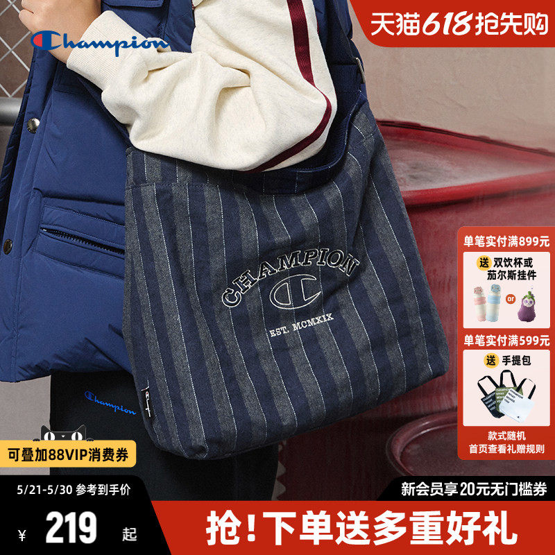 Champion冠军斜挎包26春夏新款女包包大容量帆布包托特通勤单肩包