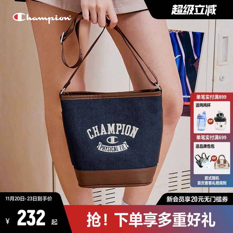CHAMPION冠军单肩包抽绳水桶包
