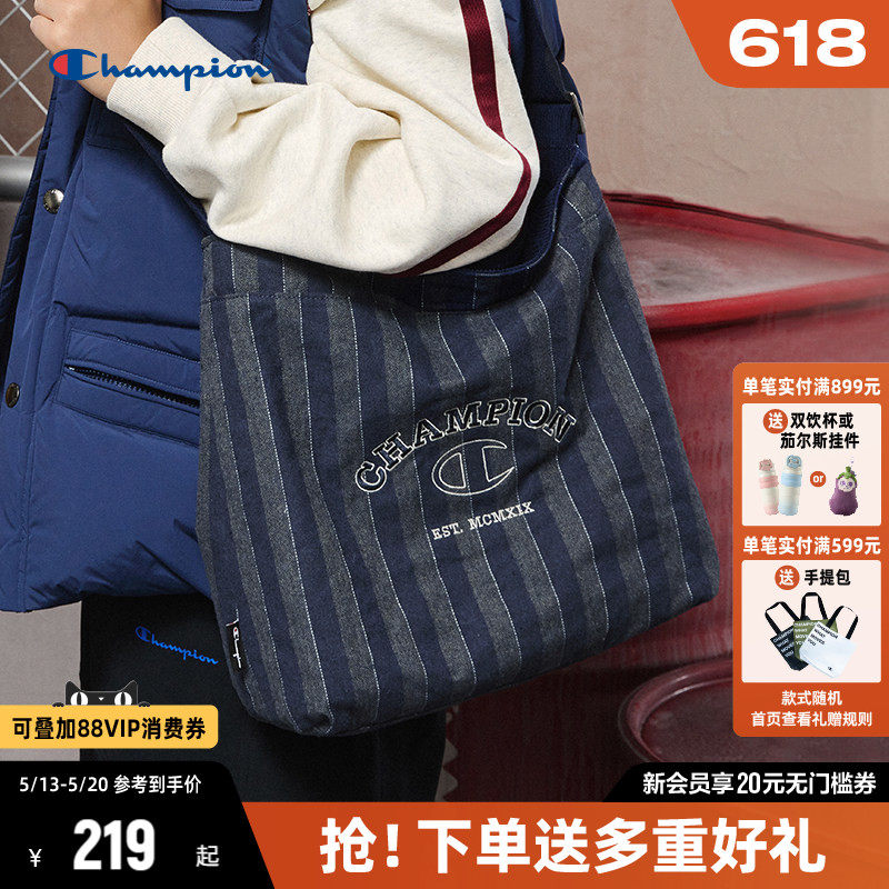 Champion冠军斜挎包26春夏新款女包包大容量帆布包托特通勤单肩包