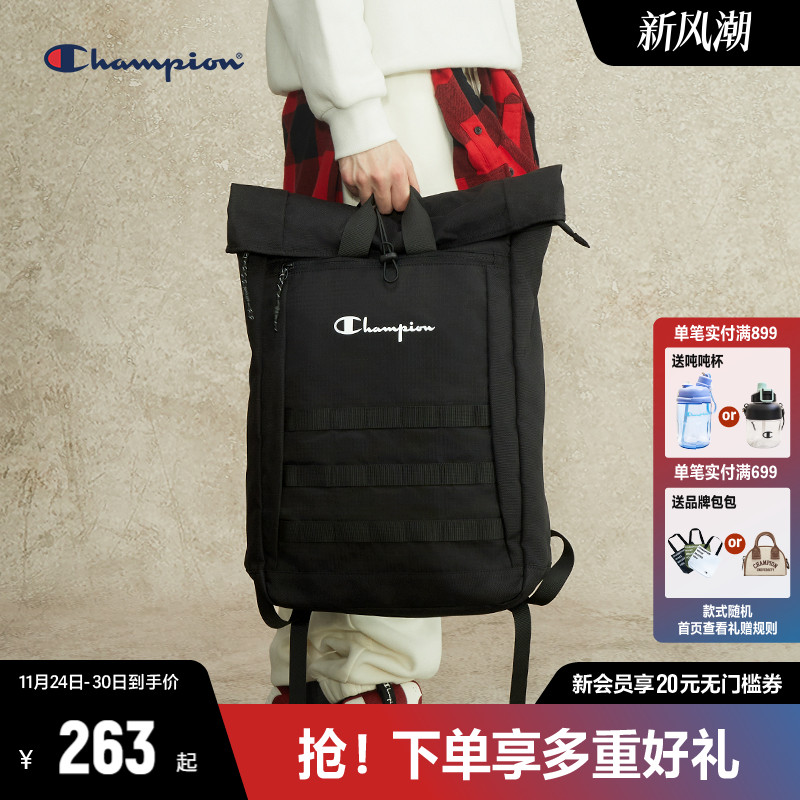 Champion冠军双肩包2025秋冬新款帆布包书包旅游休闲运动背包女
