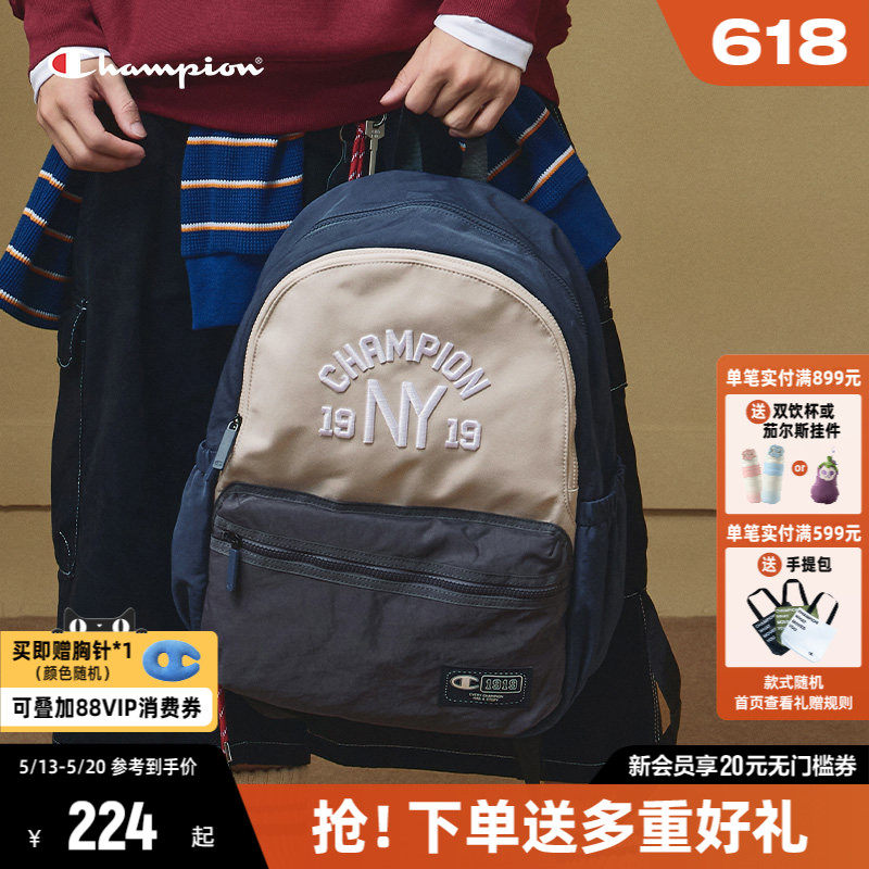 Champion冠军双肩包女2026年新款帆布包情侣背包时尚书包