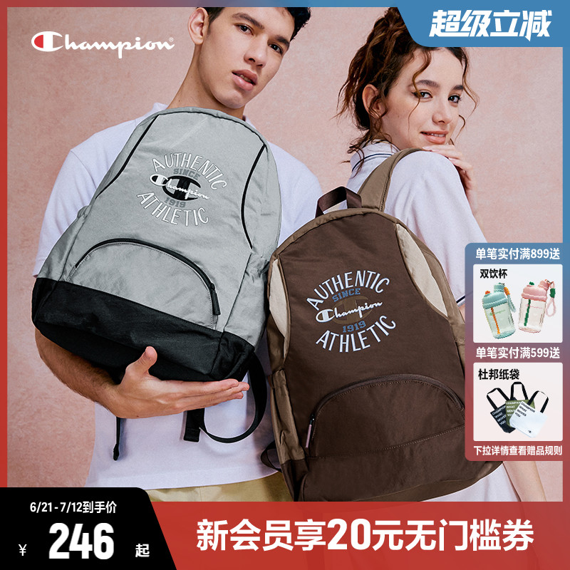 Champion冠军双肩包夏季男新款校园时尚书包休闲旅游运动背包女