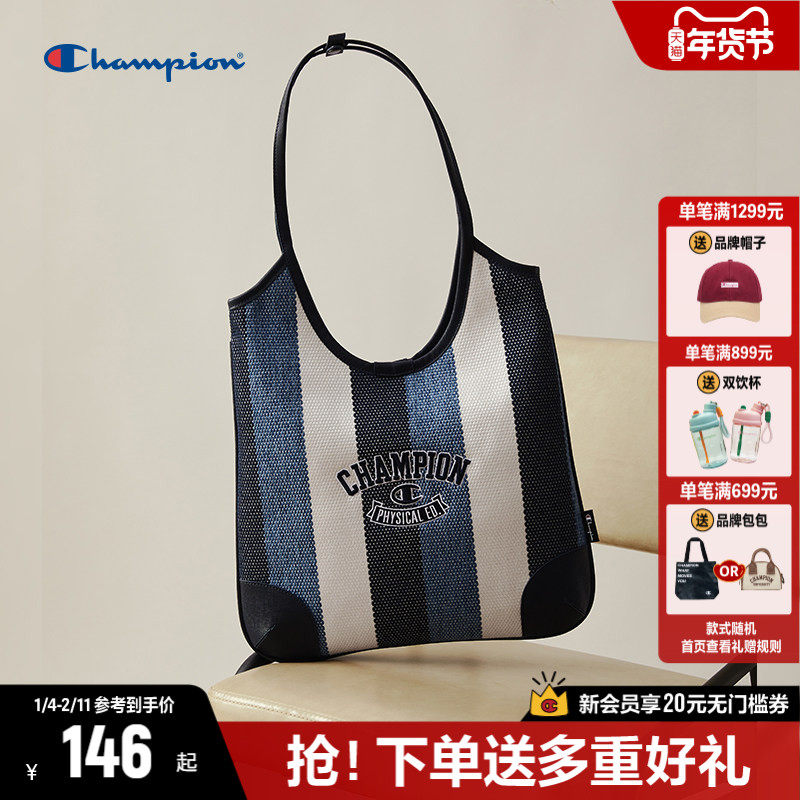 丁禹兮同款Champion冠军腋下包大容量牛仔包单肩包手提托特包女包,箱包皮具/热销女包/男包,通用款女包,淘宝优惠券,粉丝福利购,淘宝优惠卷
