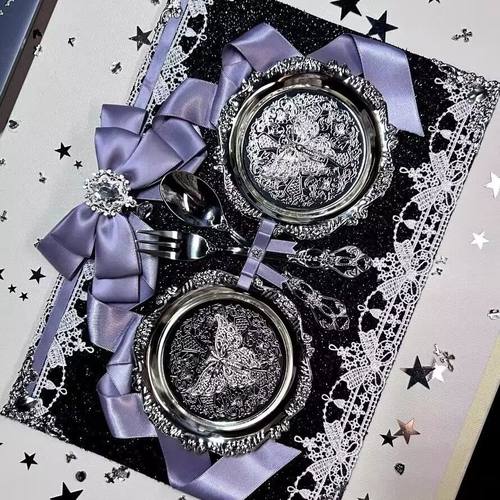 双餐盘材料包蝴蝶结痛板定制谷美