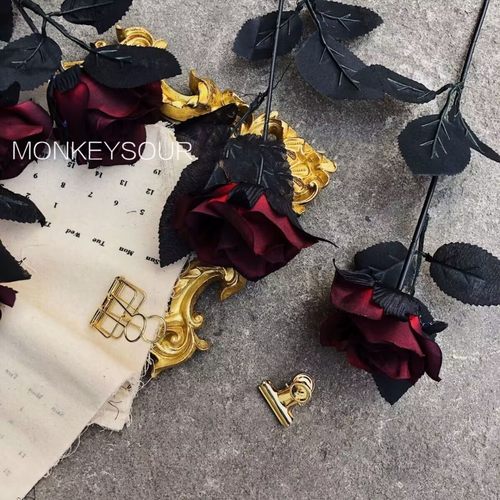 仿真黑色尤加利花玫瑰花创意