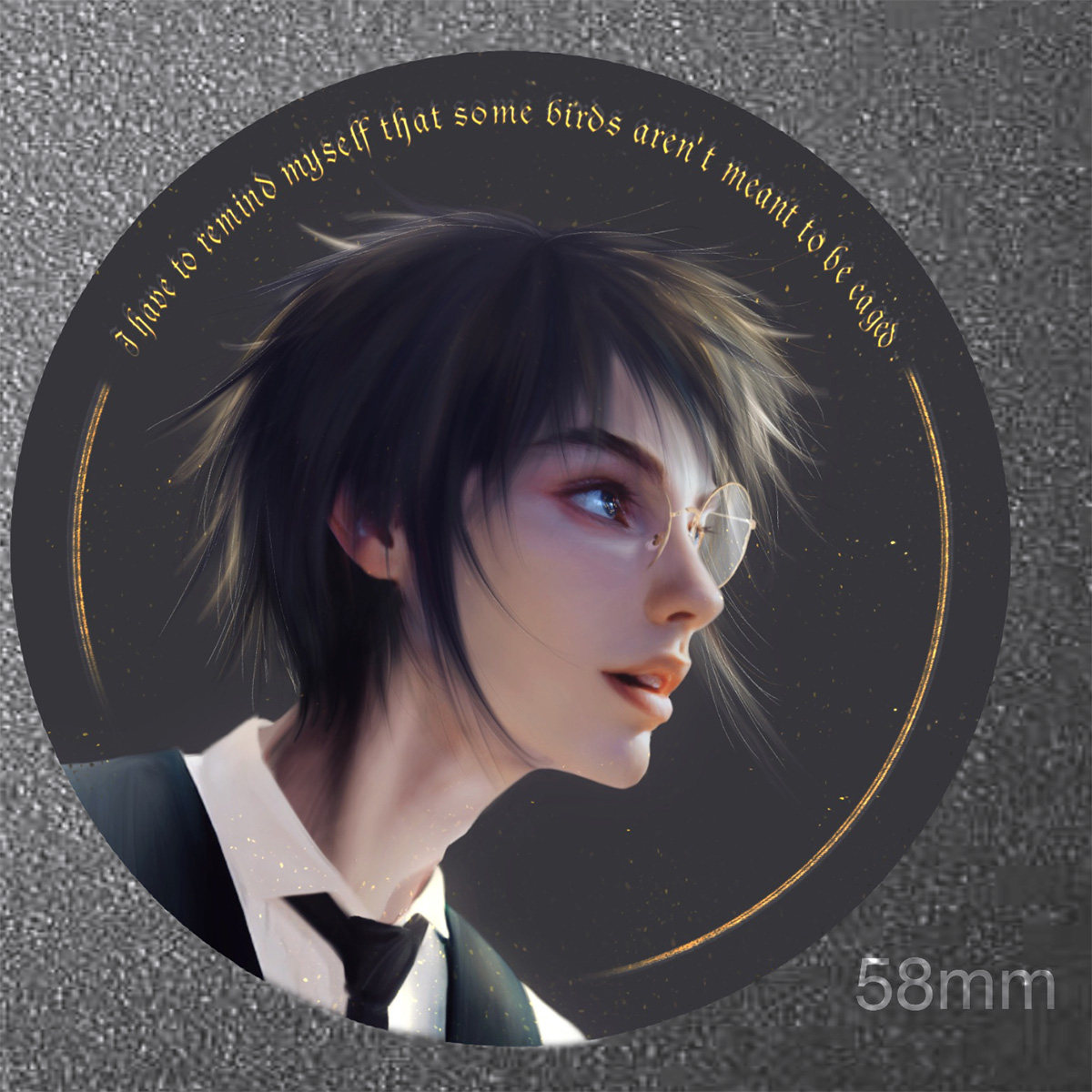 小绿和小蓝周边 《崇光》灰羽色纸 吧唧 企/朝云孑然