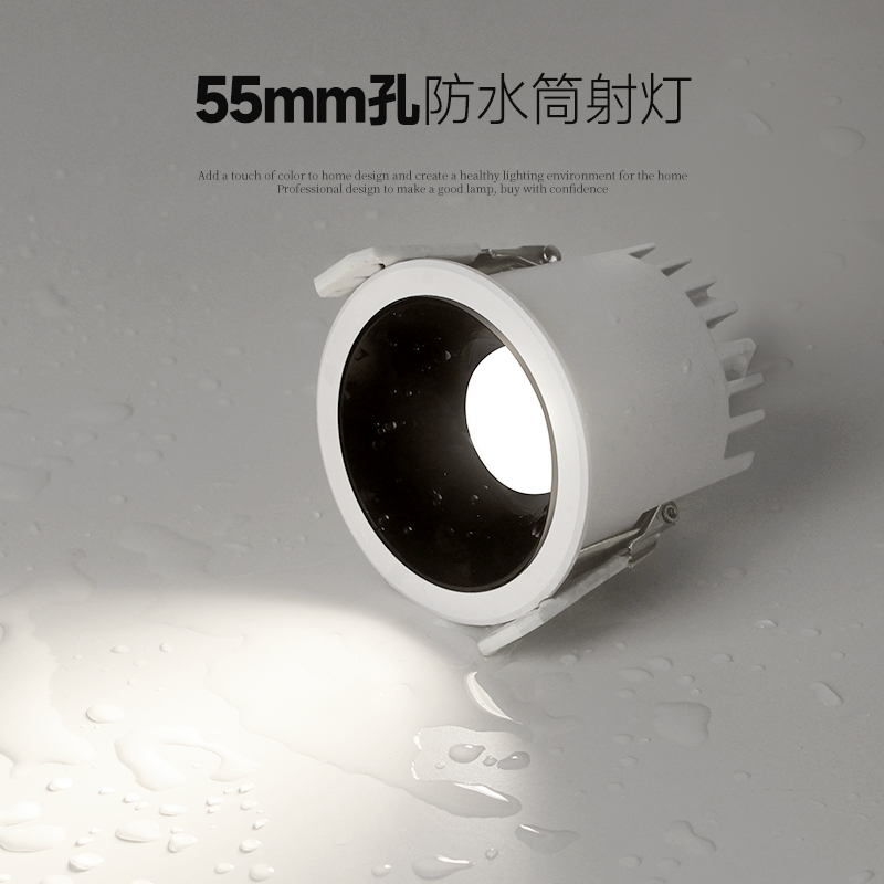 国欧55mm开孔防水防雾专用筒射灯