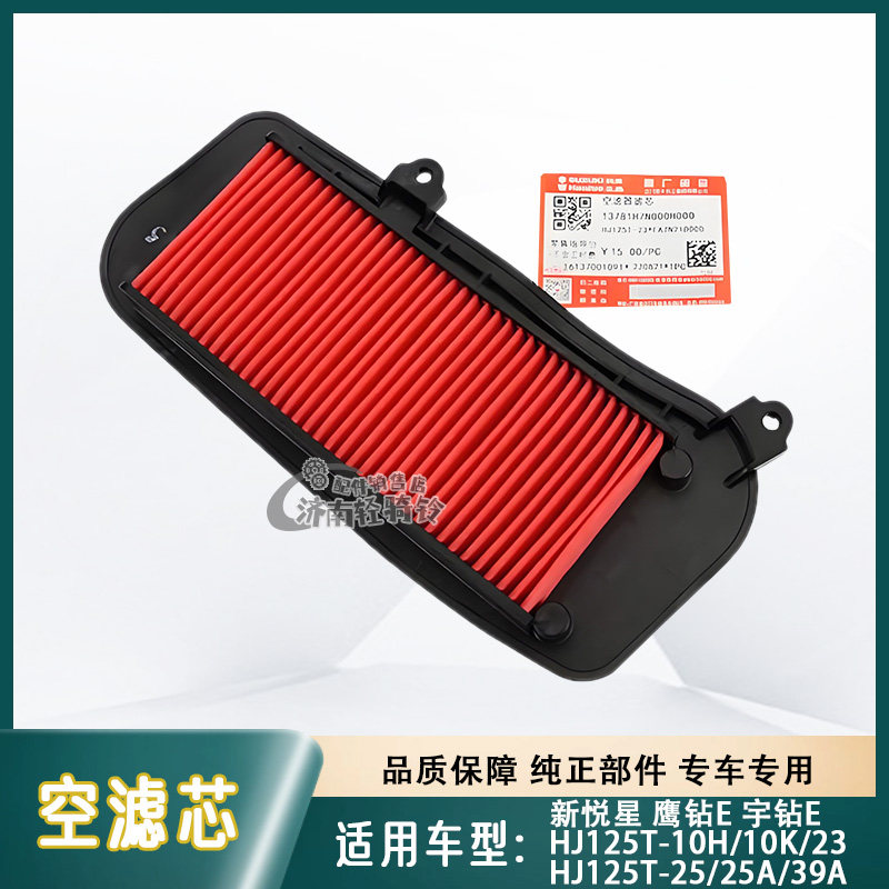 适用豪爵新悦星鹰钻E宇钻E/VF/VSR125空气滤芯HJ125T-23-25A空芯