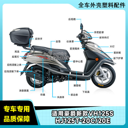 VH125S全车外壳配件HJ125T-20C/E