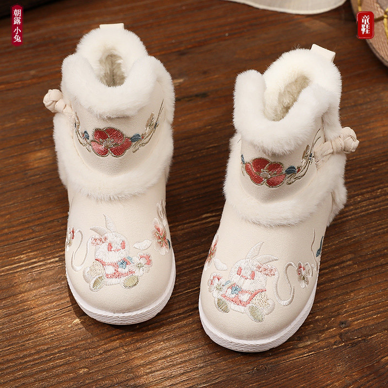 女童汉服鞋子冬季加绒古装古风儿童拜年绣花鞋雪地靴布鞋保暖棉鞋,童鞋/婴儿鞋/亲子鞋,儿童汉服鞋,淘宝优惠券,粉丝福利购,淘宝优惠卷