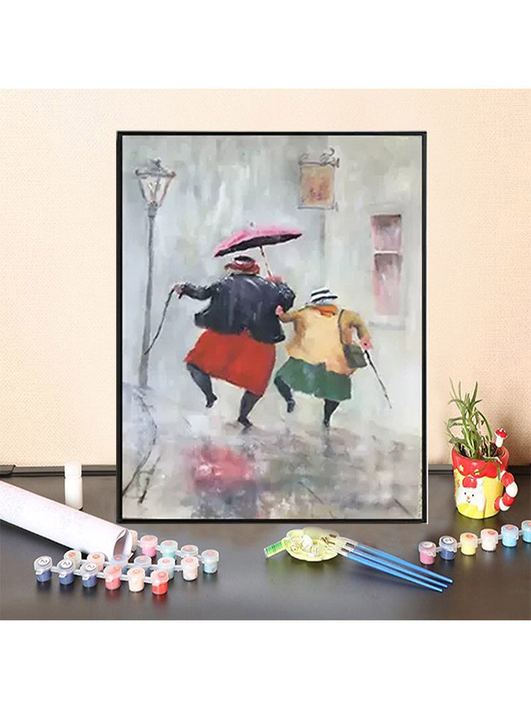 数字油画diy解闷手工填充情侣散步手绘跳舞欧式人物填色油彩画画