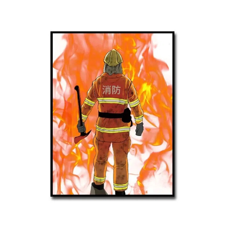 消防员人民英雄diy数字油画手绘填色创意礼物定制背景墙装饰画