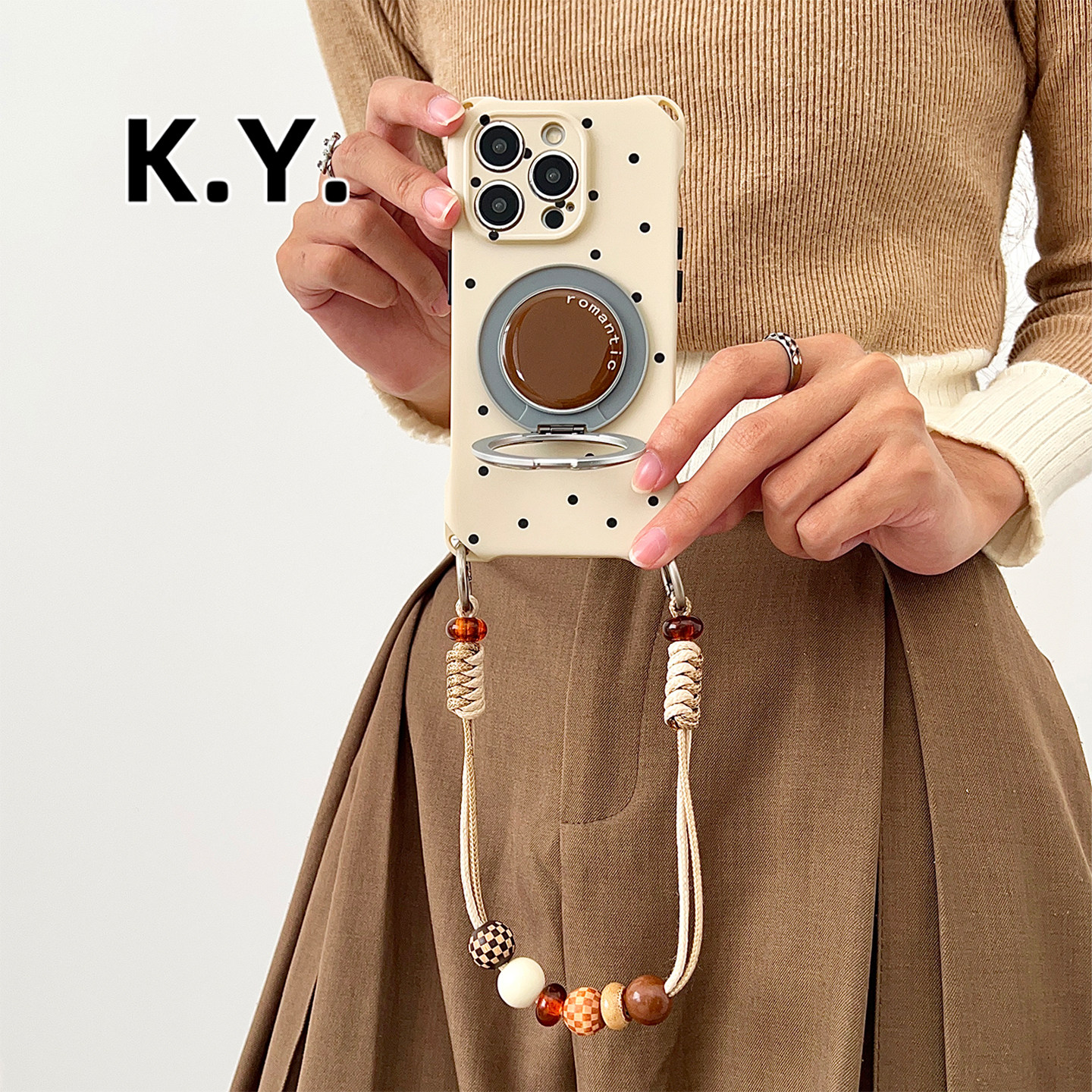 棕底英文旋转支架手机壳背带斜挎适用于苹果16promax手提斜挎可背苹果17p防摔VIVOX200软硅胶壳华为mate70pro,3C数码配件,手机保护套/壳,淘宝优惠券,粉丝福利购,淘宝优惠卷