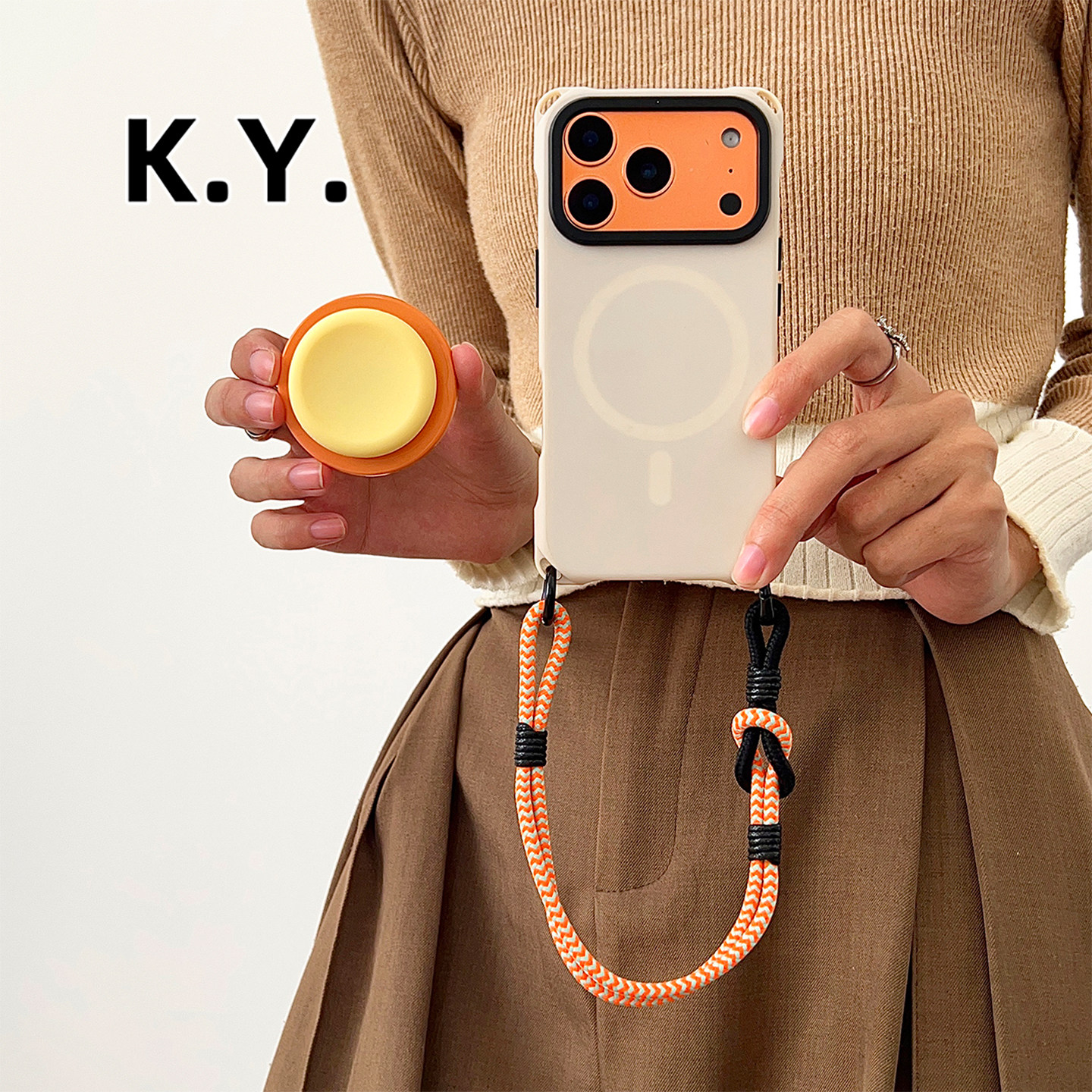 新款苹果17promax带支架磁吸手机壳挂绳适用于华为mate80pro斜挎可背简约小米17pro保护壳vivox200防摔硬壳